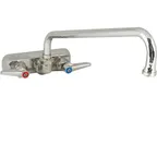 image of AllPoints 1101211 Wall Mount Faucet, 12" Spout, 3½" Centers, Chrome‑Plated Brass, Swivel, 1" Shank