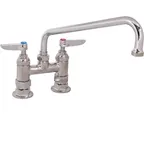 image of AllPoints 1101213 Wall Mount Faucet, 4" Centers, 10" Spout, Chrome Brass, Lead‑Free, Swing Spout