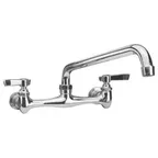 image of AllPoints 1121050 Wall-Mount Faucet, 8" Centers, 8" Swivel Spout, 1/2" NPT Inlet/Outlet, Lead-Free