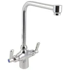 image of AllPoints 1171550 Double Pantry Faucet, 8" Bent Spout, Deck Mount, 2.2 GPM, Brass, ADA, 12" Supply
