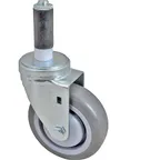 image of AllPoints 1201044 Swivel Stem Caster, 4" Dia., Gray Poly Tire, 200‑249 lb, Ball Bearing, No Brake