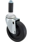 image of AllPoints 1201058 Swivel Stem Caster, 4" Black Poly Wheel, 700‑999 lb, Fits 1" OD Tubing, No Brake