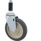 image of AllPoints 1201079 - Swivel Stem Caster, 5" Dia, Polyurethane Wheel, Rubber Tire, 90-199 lbs, No Brake