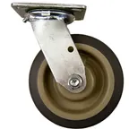 image of AllPoints 1201151 - 6" Swivel Plate Caster with Brake, 800 lb Capacity, Polyurethane Wheel