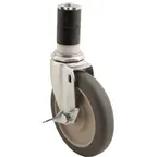 image of AllPoints 1201181 Swivel Stem Caster, 5" PU Tire with Brake, Fits 1-1/2" Tubing, 200-249 lbs Capacity