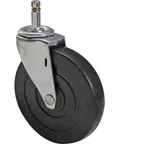 image of AllPoints 1201184 5" Swivel Plate Caster, Rubber Wheel, 150 lb Capacity for Dish Rack Dolly