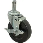 image of AllPoints 1201197 Swivel Stem Caster, 3" Rubber Wheel, 110 lb Capacity, Brake with Grip Ring, Part