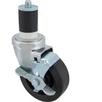 image of AllPoints 1201238 Swivel Stem Caster, 4" Diameter, 1-5/8" Tube, With Brake, Heavy‑Duty Equipment