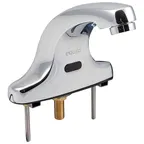image of AllPoints 13213 Touchless Deck‑Mount Faucet 4" Chrome Finish Red LED 60‑Sec Auto Run AC Adapter