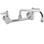 image of AllPoints 15140 - Wall Mount Faucet, 8" Centers, 8" Spout, Chrome‑Plated Brass, Lead‑Free, Swing