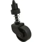 image of AllPoints 169228 Swivel Stem Caster, 1‑2½" Black Plastic, 90‑199 lb Load, No Brake, Fits Step Stools
