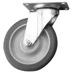 image of AllPoints 1771036 Heavy‑Duty Swivel Plate Caster, 5" Diameter, Plate Style, No Brake, One Piece