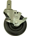 image of AllPoints 2271105 Swivel Caster, 4" Square Stem, Polyolefin, With Brake, 4" Diameter, 1 Piece