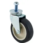 image of AllPoints 2621008 Swivel Caster, 3" Dia, 3/8-16 Thread, Gray Rubber, No Brake, Rubbemaid Brute Dolly