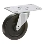 image of AllPoints 2621029 Swivel Plate Caster, 3" Gray Rubber Wheel, Black Hub, 250‑299 lb Load, No Brake