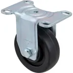 image of AllPoints 2621033 Rigid Plate Caster, 3" Diameter, Rubber Material, 250‑299 lb Capacity, No Brake