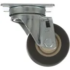 image of AllPoints 262372 Swivel Plate Caster, 3" Gray, 220 lb Load, 3/8" Axle, No Brake, Restaurant