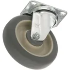 image of AllPoints 262379 Plate Caster with Brake, 5" Diameter, 2-3/8" x 3-5/8" Mount, Steel