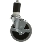 image of AllPoints 262385 Swivel Stem Caster, 4" W, 1-1/2" OD Tubing, Rubber, Brake, 3-4" 90-199 lb Capacity