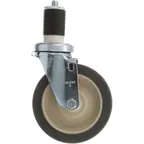 image of AllPoints 262402 Swivel Caster, 5‑6" Size, 300‑399 lb Capacity, Wheel, No Brake, 1‑1/2" OD Tubing