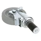 image of AllPoints 262403 Swivel Stem Caster, 5" Rubber Wheel with Brake, 300‑399 lb Capacity, Heavy‑Duty