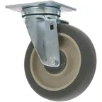 image of AllPoints 262426 Plate Caster – 5" Swivel Wheel, Polyurethane, 250 lb Load, 3/8" Axle Bolt, No Brake