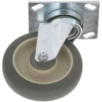 image of AllPoints 262428 Plate Caster – 5" Swivel, 250 lb Capacity, Polyurethane Wheel, 3/8" Axle, No Brake