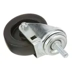 image of AllPoints 263270 Swivel Threaded Stem Caster, 4" Black, 240 lb Load, No Brake, Heavy‑Duty Restaurant