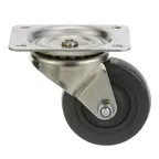 image of AllPoints 263329 Plate Caster, 4" Dia, 300 lb Capacity, Black, No Brake, Fits 7/16" Axle