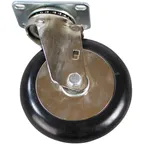 image of AllPoints 265825 - Swivel Plate Caster, 5" Diameter, Rubber, 90-199 lbs Capacity, No Brake, Durable