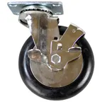 image of AllPoints 265826 - Swivel Plate Caster 5" Rubber Wheel, 90-199 lbs Capacity, With Brake, Heavy‑Duty