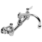 image of AllPoints 561095 Wall Faucet – 8" Centers, 6" Swivel Spout, 1/2" NPT Inlet/Outlet, Steel, Lead‑Free