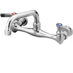 image of AllPoints 561546 Wall-Mount Faucet, 6" Spout, 8" Centers, Brass, Lead-Free, 1/2" NPT, Swing