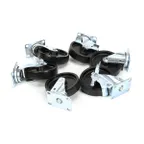 image of AllPoints 8006946 Plate Caster Kit, 5" Swivel Heavy‑Duty Casters, Black, 6‑Piece Set with Brakes