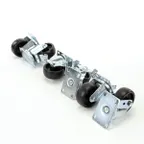 image of AllPoints 8006948 Caster Kit, 6‑Piece Swivel 3" OD Casters, 200 lb Capacity, Wheels, Brake Option