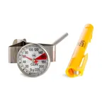 image of CDN IRT220-F Frothing Thermometer, Fahrenheit 0-220°F, 1" Dial, 5" Stem, Waterproof, NSF Certified