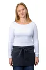 image of Chef Works F9-DGY-0 Waist Apron – 12"L x 23"W, Dark Grey, 65% Poly/35% Cotton, 6.2oz, 3‑Pocket, Unisex