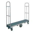 image of Winholt 300-60D-PU U-Boat Utility Cart, 60" Steel Deck, 2000 lbs, Polyurethane Wheels
