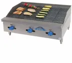 image of Comstock-Castle 3236LB 36" Countertop Gas Lava Rock Charbroiler w/ (3) Burners, 90.000 BTU