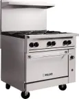 image of Vulcan 36C-6BN 36" Natural Gas Restaurant Range w/ (6) Open Burners, (1) Convection Oven, 215.000 BTU