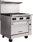 image of Vulcan 36C-6BP 36" LP Gas Endurance Restaurant Range w/ (6) Open Burners, (1) Convection Oven, 215.000 BTU
