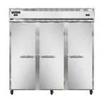 image of Continental Refrigerator 3RRFNSS 78" 3-Section Reach-In Refrigerator Freezer Combo w/ 3 Solid Doors