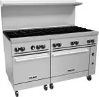 image of Vulcan 60SS-10BN 60" Natural Gas Restaurant Range w/ (10) Open Burners, (2) Standard Ovens, 358.000 BTU