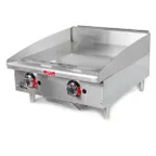image of Star 624TF 24" Countertop Thermostatic Gas Griddle, 1" Steel Plate, 56.600 BTU