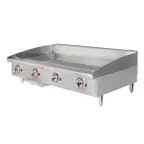 image of Star 648TF 48" Countertop Thermostatic Gas Griddle, 1" Steel Plate, 113.200 BTU