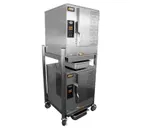 image of AccuTemp P61201D060 DBL 12 Pan Boilerless LP Gas Convection Steamer, (2) Stacked, Connectionless 