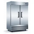 image of Grista GRFZ-2D 54" 2-Solid Door Reach-In Freezer, Bottom Mounted, 48 cu. ft., Stainless Steel Exterior, White Interior