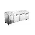 image of Grista GRPZ-3D 92" 3-Section Refrigerated Pizza Prep Table w/ 3 Doors,  24 cu. ft.