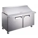 image of Grista GRSLM-2D/60 60" Two Section Mega Top Sandwich Prep Table w/ 2 Doors, 24 Pans