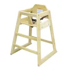 image of Adcraft HCW-1KD Stackable High Chair, Natural Finish, Solid Hardwood, Reinforced Joints
